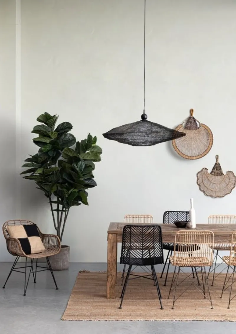 Best Bizzotto SEDIA IN FIBRE NATURALI NERA - LORENA