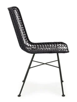 Best Bizzotto SEDIA IN FIBRE NATURALI NERA - LORENA