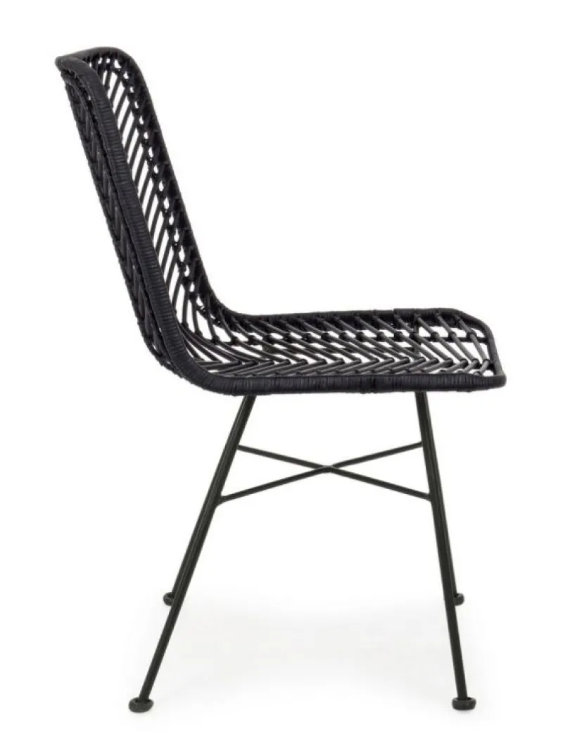 Best Bizzotto SEDIA IN FIBRE NATURALI NERA - LORENA