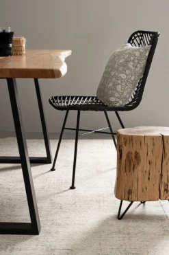 Best Bizzotto SEDIA IN FIBRE NATURALI NERA - LORENA