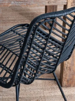 Best Bizzotto SEDIA IN FIBRE NATURALI NERA - LORENA