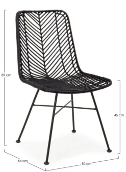 Best Bizzotto SEDIA IN FIBRE NATURALI NERA - LORENA