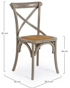 Sale Bizzotto SEDIA IN LEGNO GRIGIO SCURO - CROSS