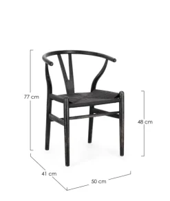 Outlet Bizzotto SEDIA IN LEGNO NERO - ARTEMIA