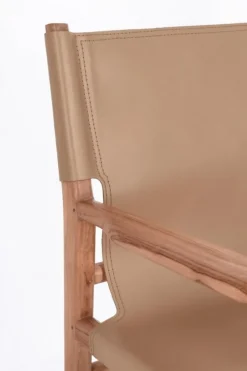 Sale Bizzotto SEDIA IN PELLE CON BRACCIOLI TORTORA - CAROLINE