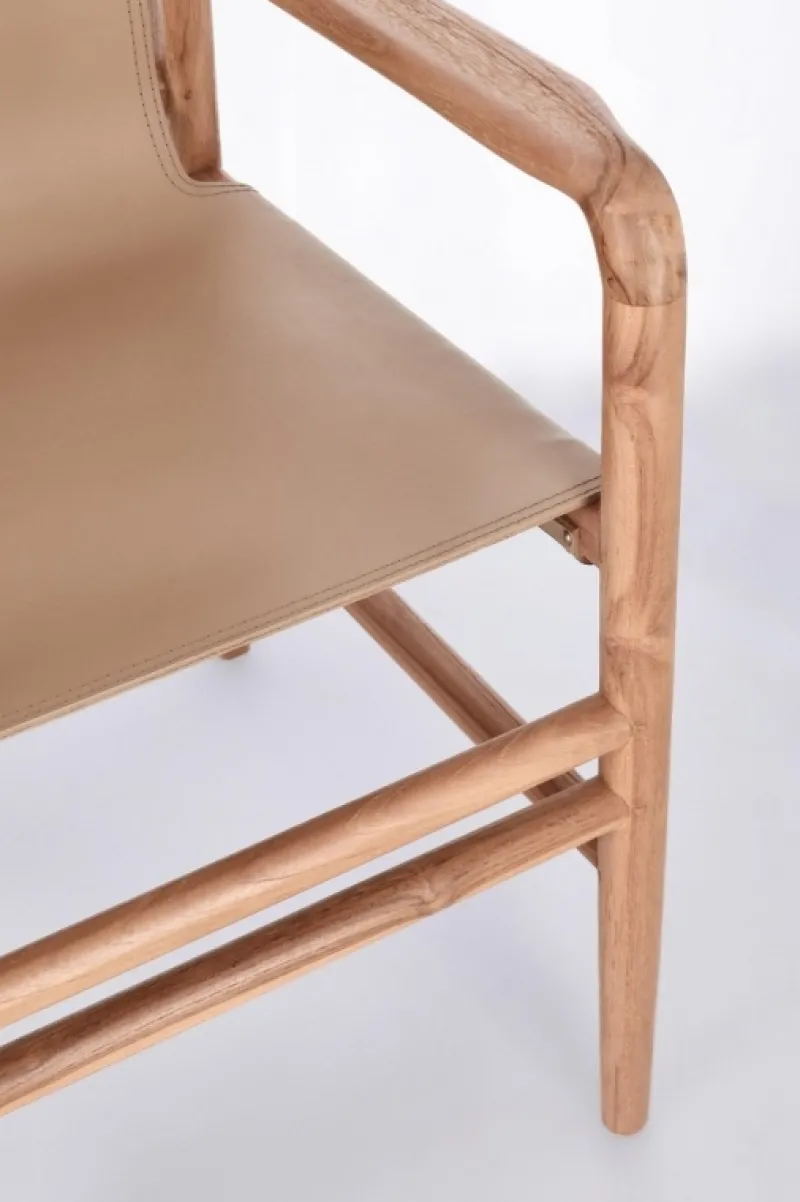 Sale Bizzotto SEDIA IN PELLE CON BRACCIOLI TORTORA - CAROLINE