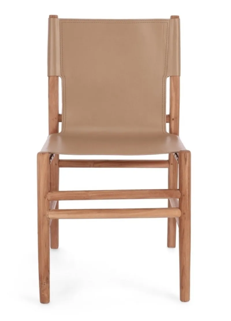 Discount Bizzotto SEDIA IN PELLE TORTORA - CAROLINE