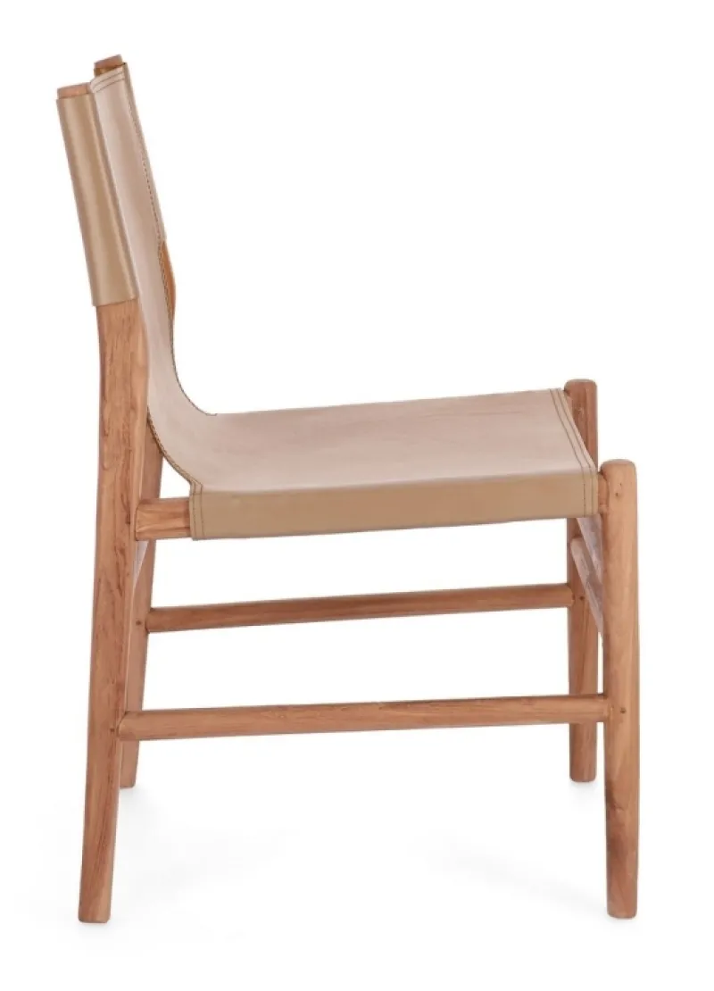 Discount Bizzotto SEDIA IN PELLE TORTORA - CAROLINE