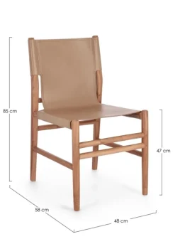 Discount Bizzotto SEDIA IN PELLE TORTORA - CAROLINE