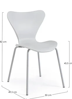 Online Bizzotto SEDIA IN PLASTICA GRIGIA - TESSA