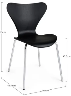 Bizzotto SEDIA IN PLASTICA NERA - TESSA