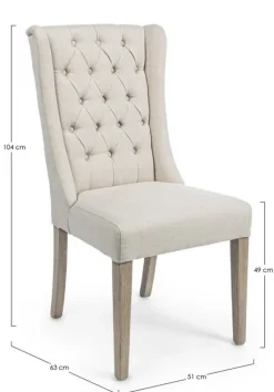 New Bizzotto SEDIA IN TESSUTO BEIGE - COLUMBIA