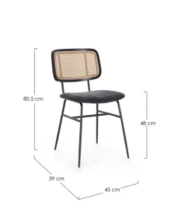 Outlet Bizzotto SEDIA IN TESSUTO GRIGIO SCURO - GLENNA