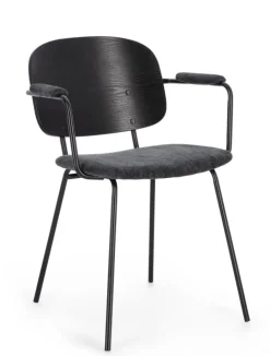 Hot Bizzotto SEDIA IN TESSUTO GRIGIO SCURO - SIENNA