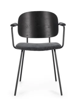 Hot Bizzotto SEDIA IN TESSUTO GRIGIO SCURO - SIENNA