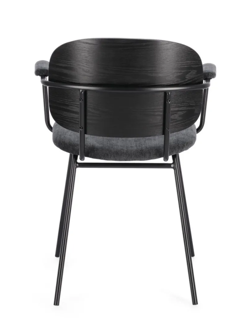 Hot Bizzotto SEDIA IN TESSUTO GRIGIO SCURO - SIENNA