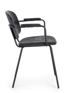 Hot Bizzotto SEDIA IN TESSUTO GRIGIO SCURO - SIENNA