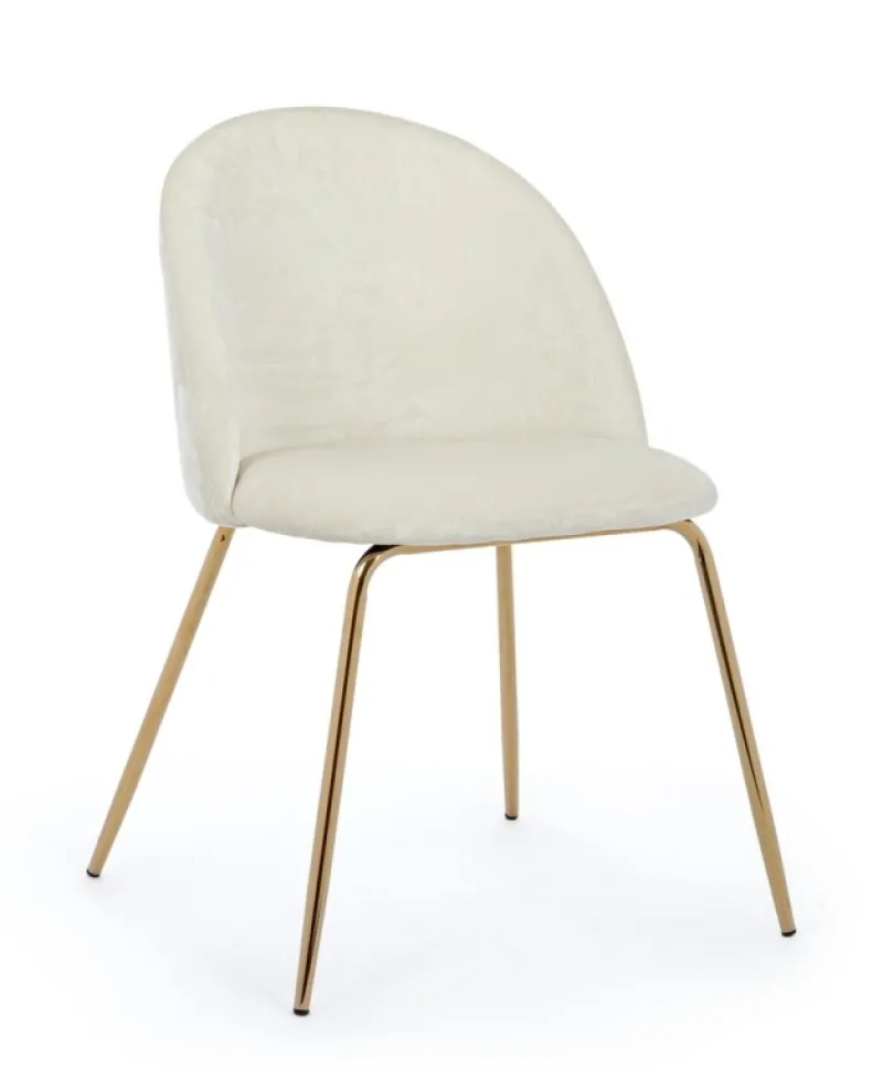 Bizzotto SEDIA IN VELLUTO BIANCO - TANYA