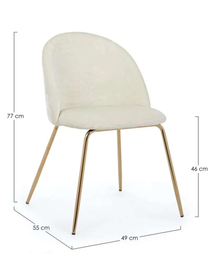 Bizzotto SEDIA IN VELLUTO BIANCO - TANYA