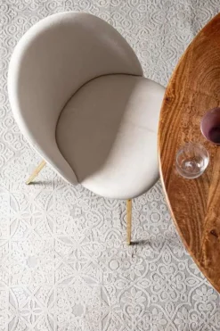 Bizzotto SEDIA IN VELLUTO BIANCO - TANYA