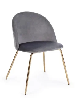 Online Bizzotto SEDIA IN VELLUTO GRIGIO SCURO - TANYA