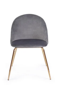 Online Bizzotto SEDIA IN VELLUTO GRIGIO SCURO - TANYA