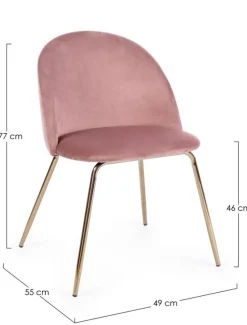 Online Bizzotto SEDIA IN VELLUTO ROSA - TANYA