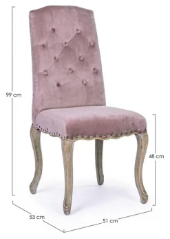 Outlet Bizzotto SEDIA IN VELLUTO WOODROSE - DIVA