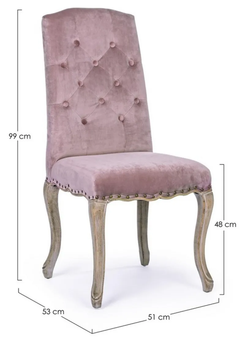 Outlet Bizzotto SEDIA IN VELLUTO WOODROSE - DIVA