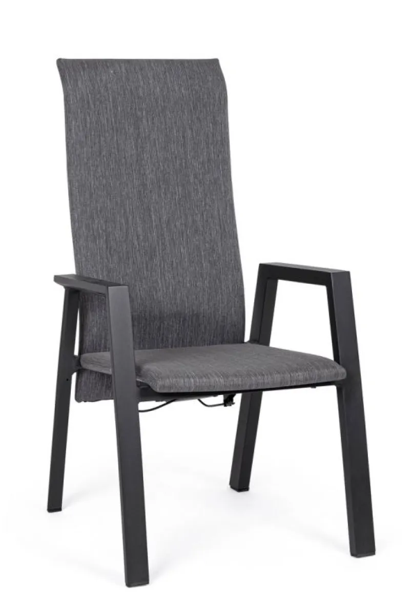 Hot Bizzotto SEDIA RECLINABILE IN ALLUMINIO ANTRACITE JX55 - ETHAN