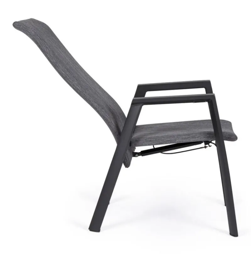 Hot Bizzotto SEDIA RECLINABILE IN ALLUMINIO ANTRACITE JX55 - ETHAN