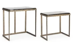 Bizzotto SET 2 TAVOLINI FINITURA OTTONE - ZAYLA