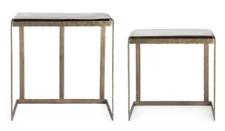 Bizzotto SET 2 TAVOLINI FINITURA OTTONE - ZAYLA