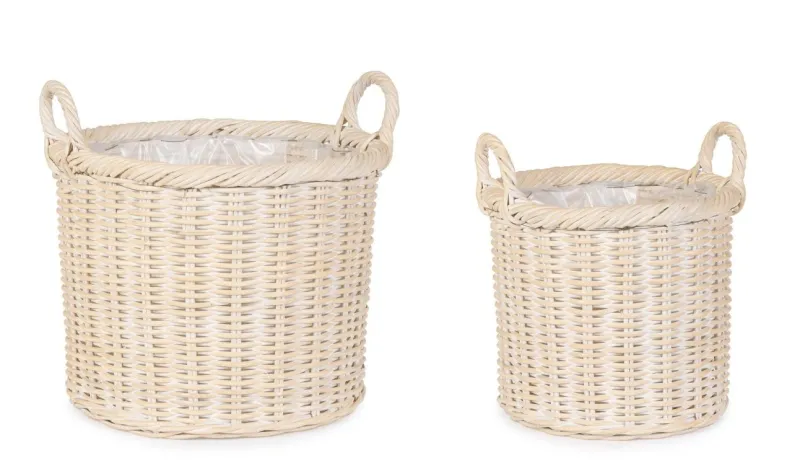 Discount Bizzotto SET2 CESTA 2M RANDY TO SBIANCATO
