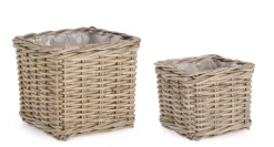 New Bizzotto SET2 CESTA RANDY QU GRIGIO