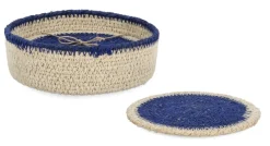 Sale Bizzotto SET1 CESTINO GIANG-4 S.BICCHIERE NAT BLU