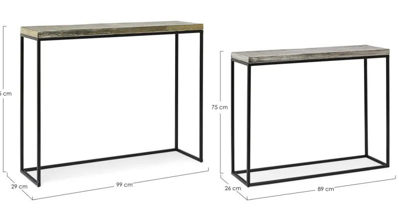 Sale Bizzotto SET2 CONSOLLE IN METALLO - AMIRA