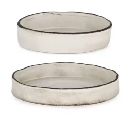 Bizzotto SET2 PIATTO DECORATIVO NIKOS BIANCO