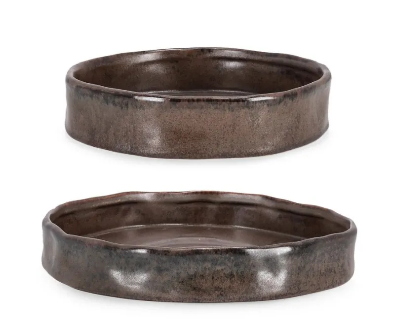 Best Bizzotto SET2 PIATTO DECORATIVO PAVLOS MARRONE