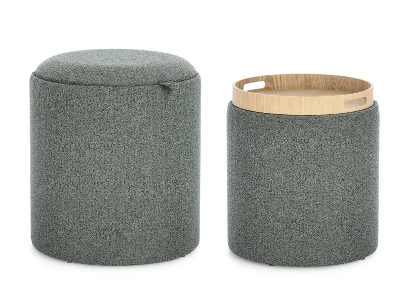 Bizzotto SET2 POUF C-CONT SASHA C-VASS DARK