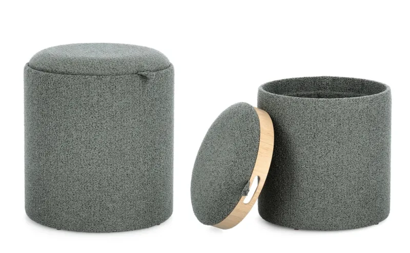 Bizzotto SET2 POUF C-CONT SASHA C-VASS DARK