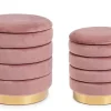 Bizzotto SET2 POUF CONTENITORE IN LEGNO ROSA ANTICO - DARINA