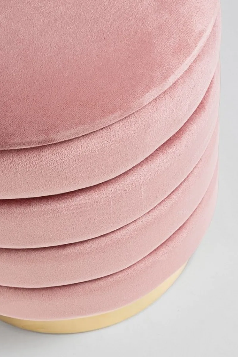 Bizzotto SET2 POUF CONTENITORE IN LEGNO ROSA ANTICO - DARINA