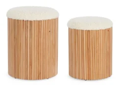 Discount Bizzotto SET2 POUF CONTENITORE IN TESSUTO NATURALE - NEDA