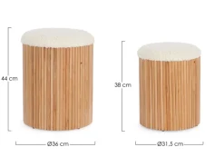 Discount Bizzotto SET2 POUF CONTENITORE IN TESSUTO NATURALE - NEDA