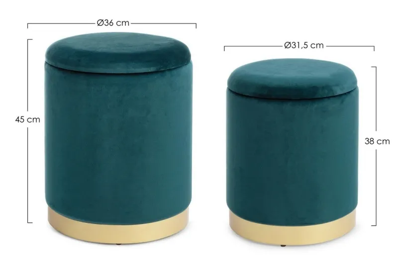 Clearance Bizzotto SET2 POUF CONTENITORE NAVYUS - POLINA