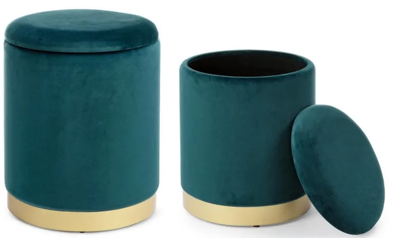 Clearance Bizzotto SET2 POUF CONTENITORE NAVYUS - POLINA