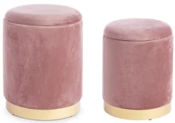 Discount Bizzotto SET2 POUF CONTENITORE ROSA ANTICO - POLINA
