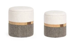 Best Bizzotto SET2 POUF CONTENITORE TANYA BIA-GRIGIO