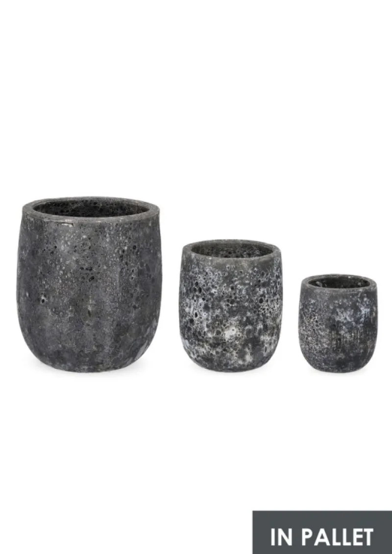 Discount Bizzotto SET3 P.VASO DUYEN TO ANTRACITE